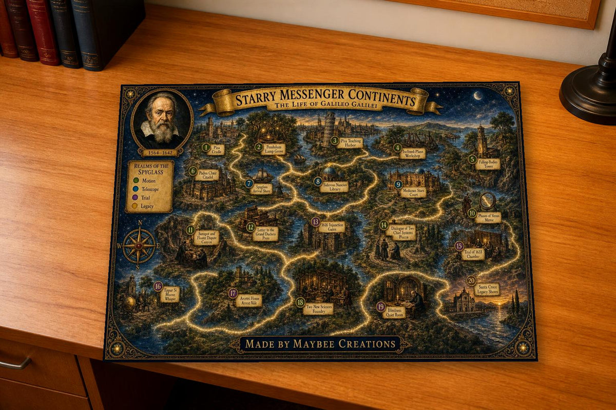 Galileo Discovery Map & Guidebook, Science Classroom Art, Frontier Explorer Printable