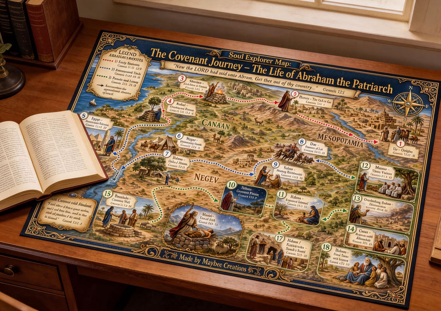 Life of Abraham Bible Map & Guidebook, Sunday School Poster, Soul Explorer Printable