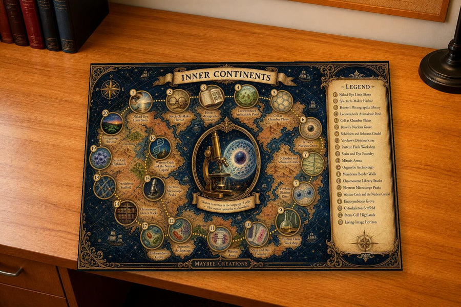 The Cell Discovery Map & Guidebook, Science Classroom Art, Frontier Explorer Printable