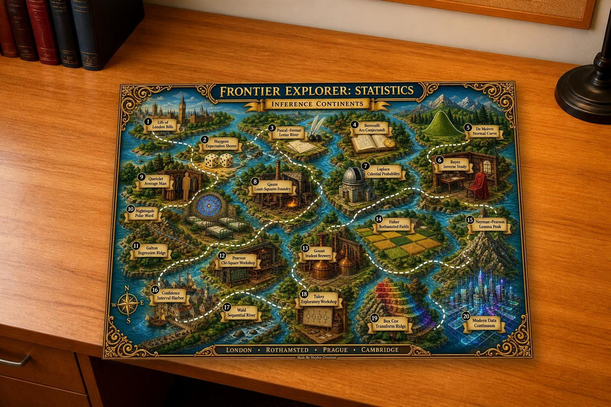 Statistics Discovery Map & Guidebook, Science Classroom Art, Frontier Explorer Printable