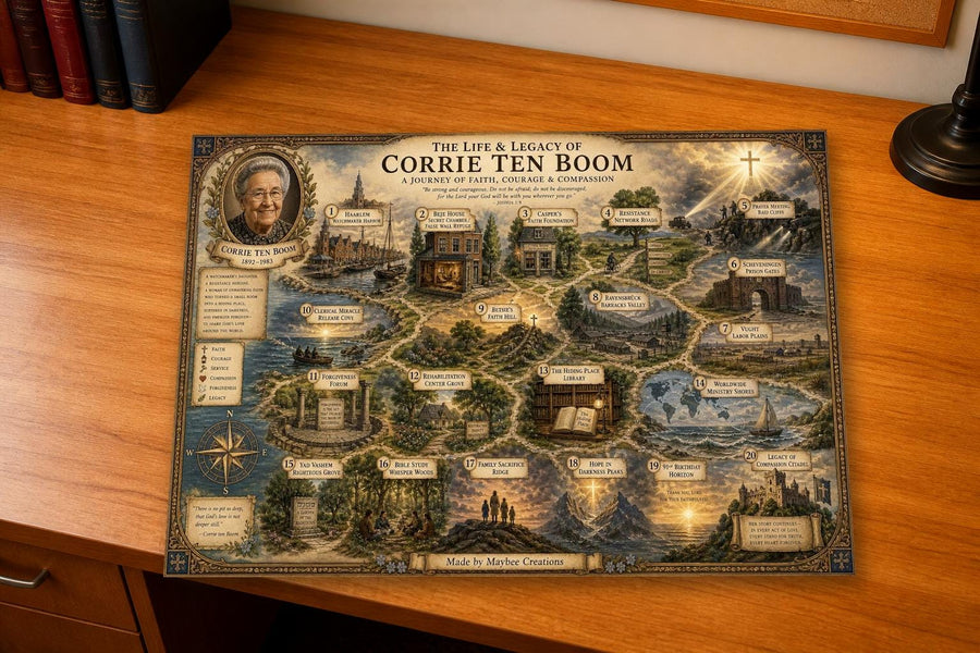 Corrie ten Boom Bible Map & Guidebook, Mission History Art, Soul Explorer Printable