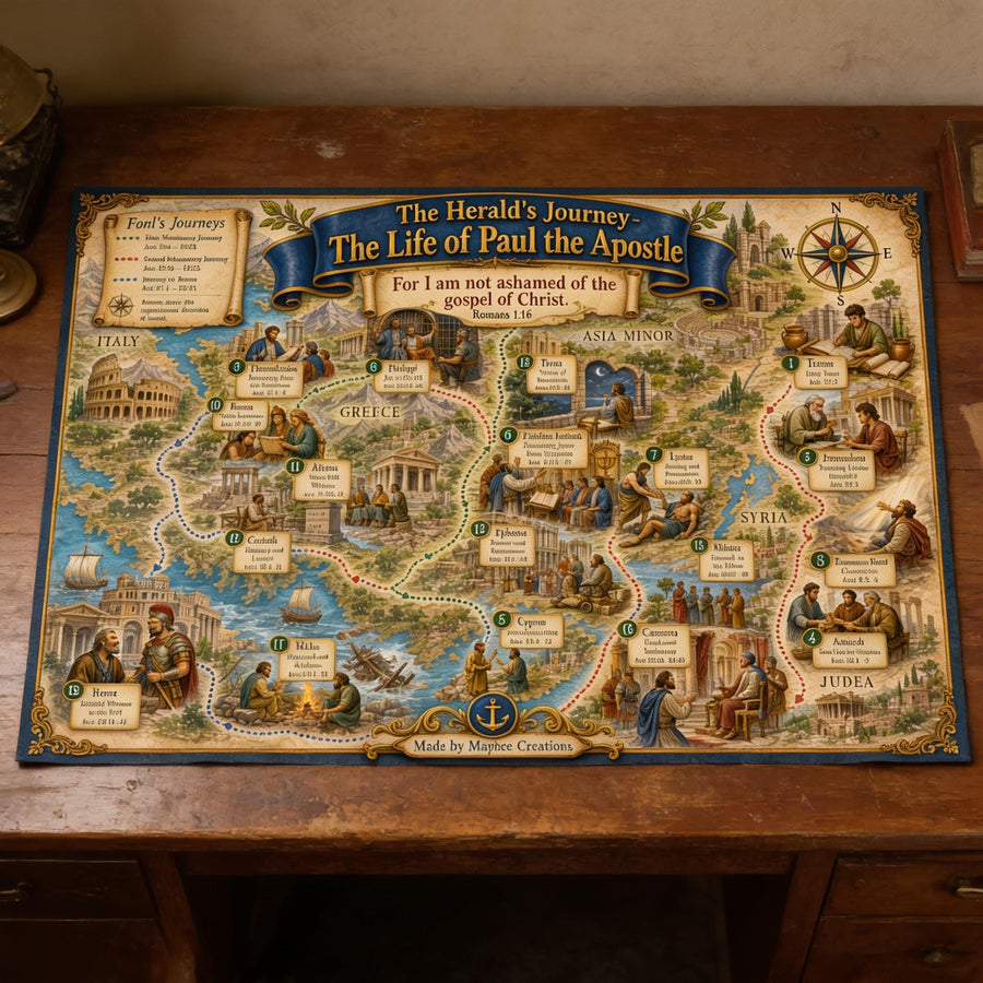 Life of Paul Bible Map & Guidebook, Sunday School Poster, Soul Explorer Printable