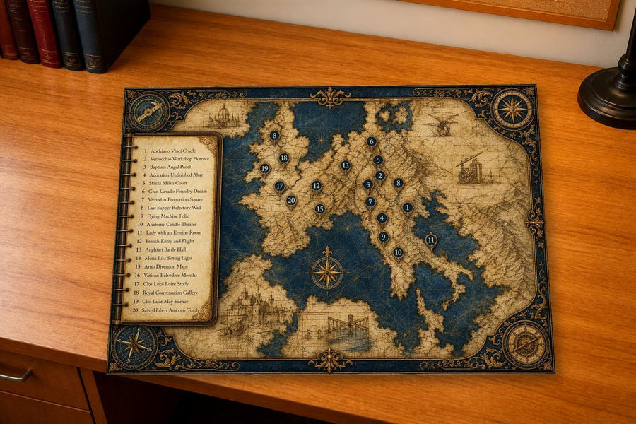 Leonardo da Vinci Discovery Map & Guidebook, Inventor History Art, Frontier Explorer Printable
