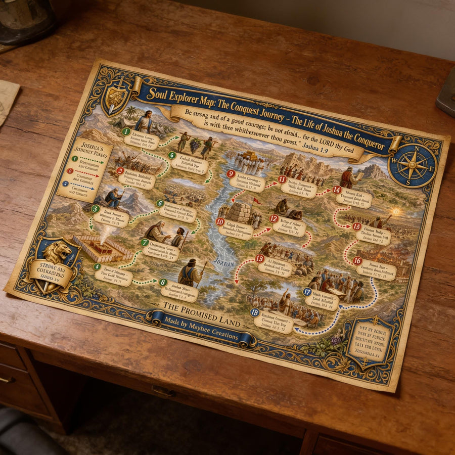Life of Joshua Bible Map & Guidebook, Sunday School Poster, Soul Explorer Printable