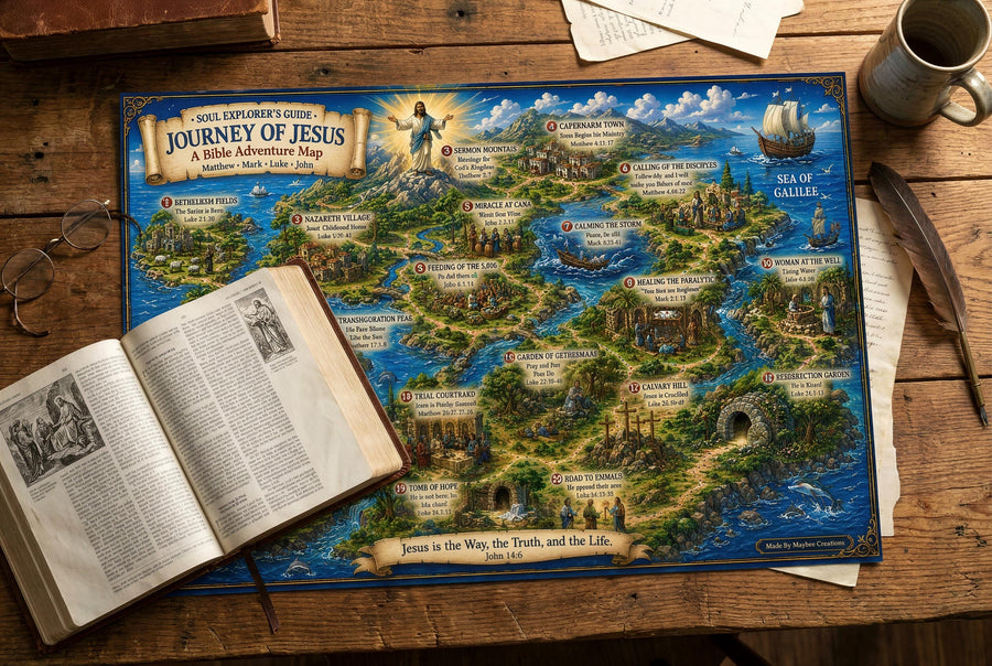 Life of Jesus Bible Map & Guidebook, Sunday School Poster, Soul Explorer Printable