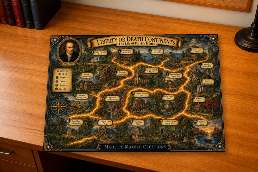 Patrick Henry History Map & Guidebook, Founding Father Wall Art, Liberty Explorer Printable