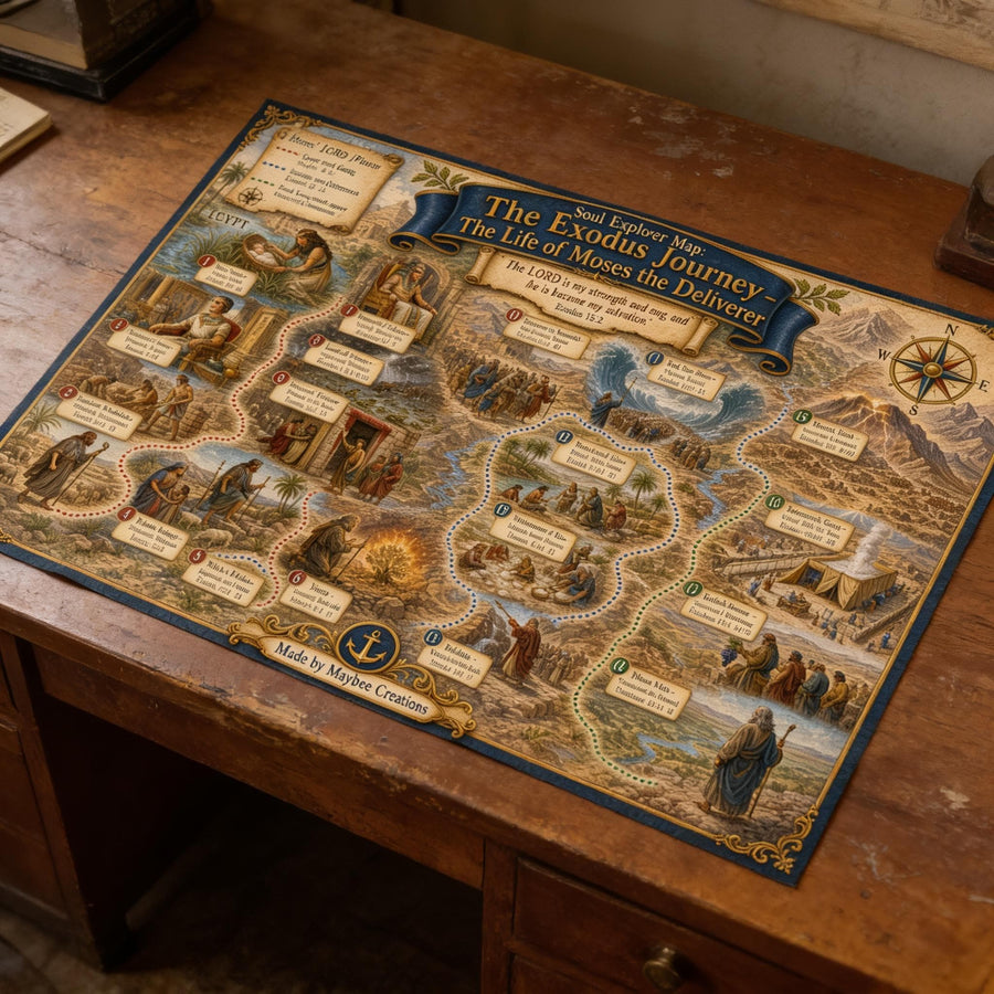 Life of Moses Bible Map & Guidebook, Sunday School Poster, Soul Explorer Printable