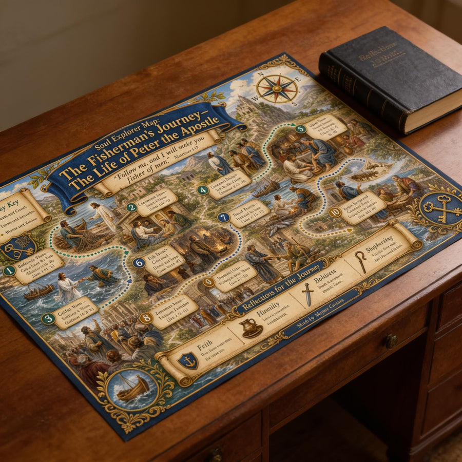 Life of Peter Bible Map & Guidebook, Sunday School Poster, Soul Explorer Printable