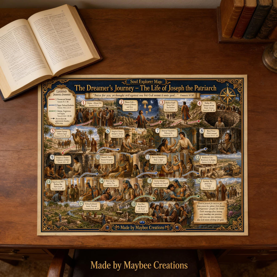 Life of Joseph Bible Map & Guidebook, Sunday School Poster, Soul Explorer Printable
