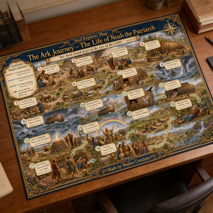 Life of Noah Bible Map & Guidebook, Sunday School Poster, Soul Explorer Printable