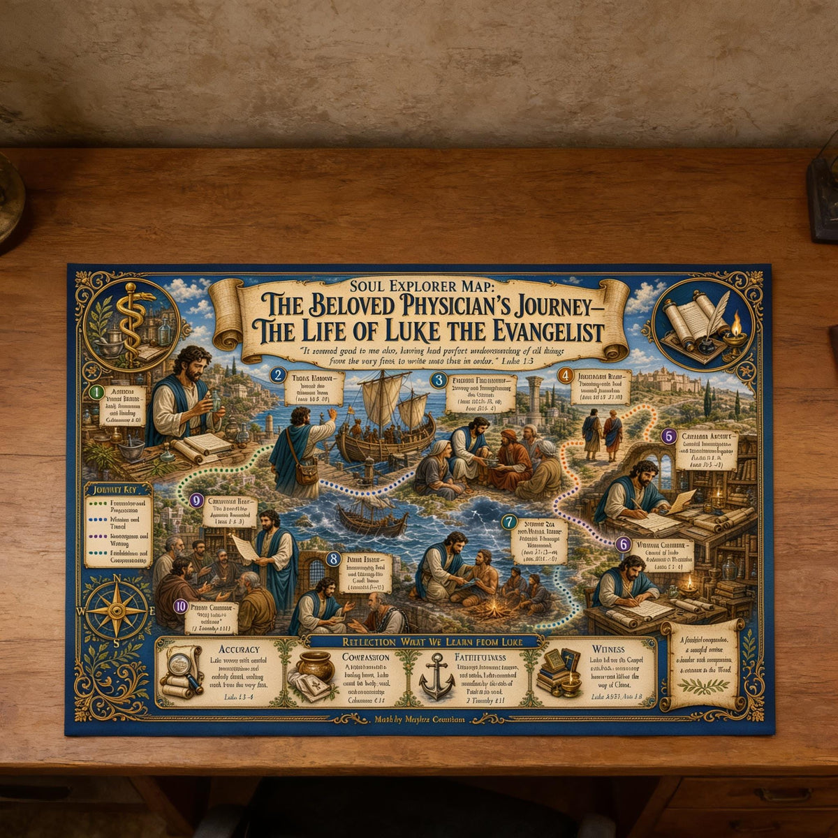 Life of Luke Bible Map & Guidebook, Sunday School Poster, Soul Explorer Printable