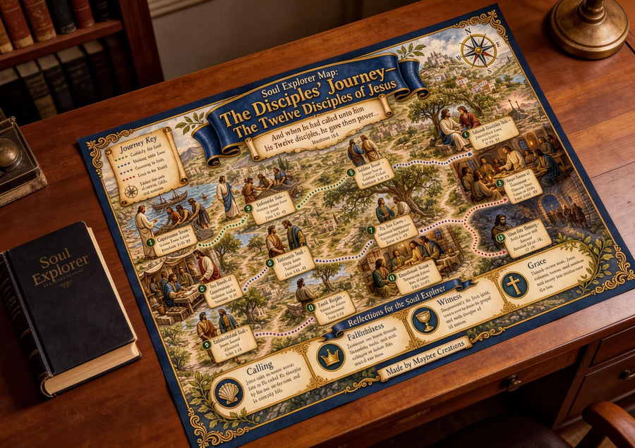 12 Apostles Bible Map & Guidebook, Sunday School Poster, Soul Explorer Printable